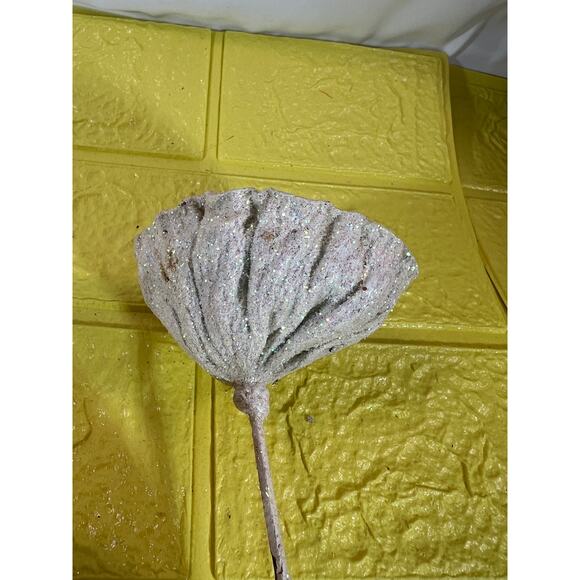 Vintage Lotus Seed Pod Floral Picks Christmas Holiday White Silver Set - Picture 12 of 16